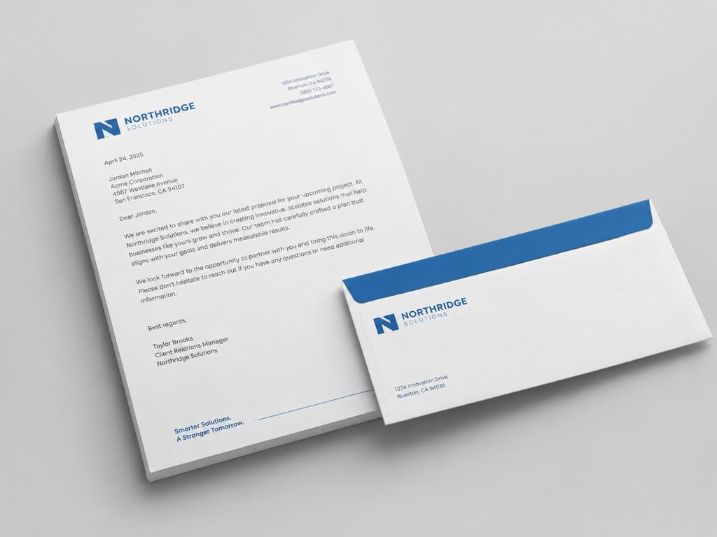 Letterheads — printed product sample